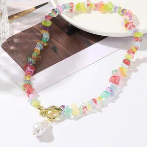 🌈 Natural Chakra Stone Necklace | Healing Crystal Chip Beads